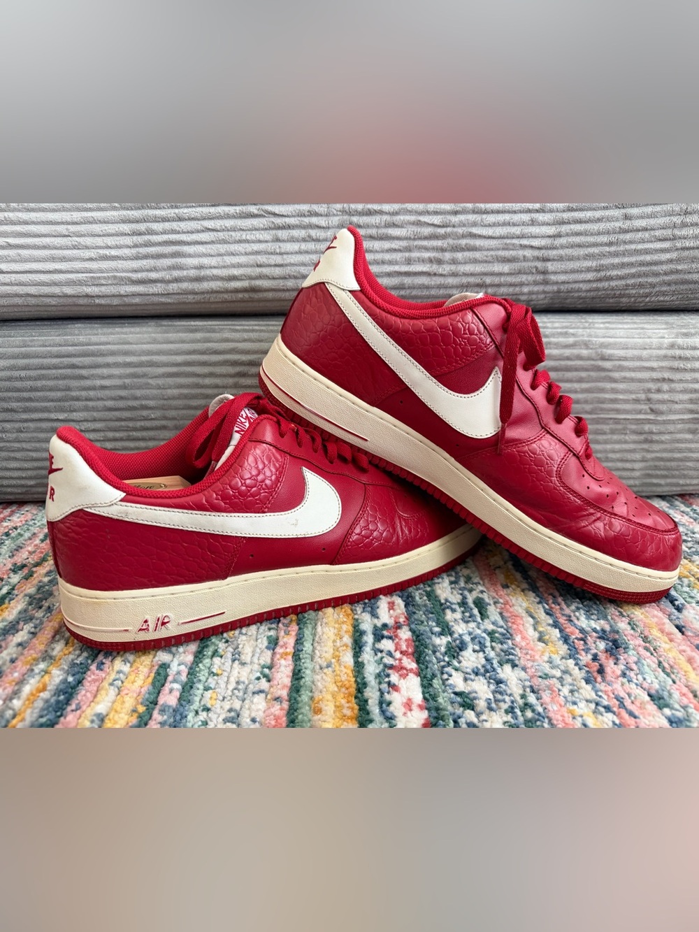 Men’s Nike Air Force 1 Low University Red with White Swoosh